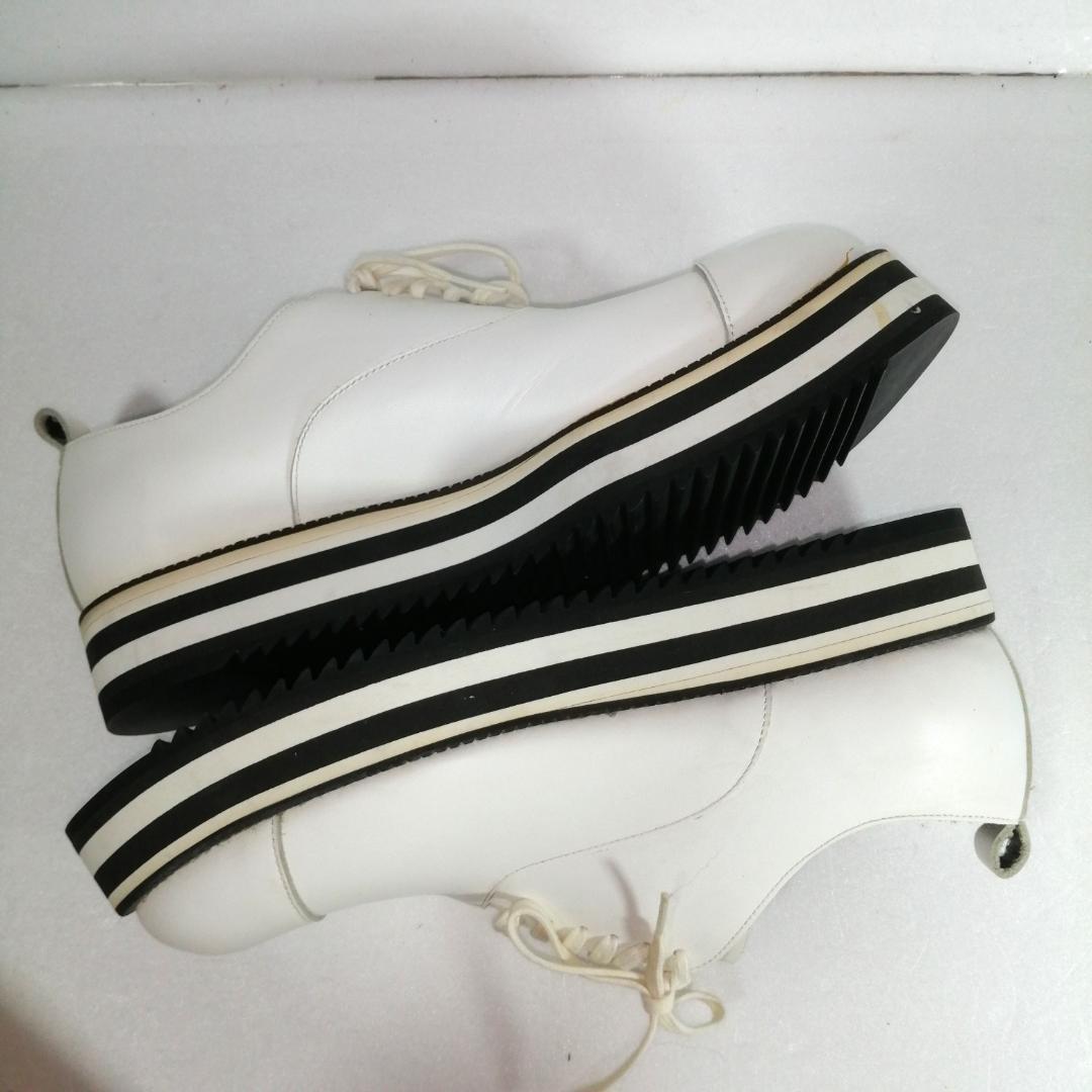 ●comme des garcons レザーレースアップシューズ厚底