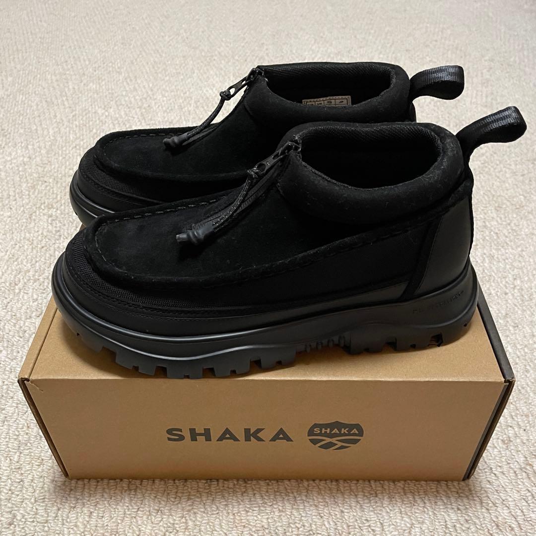 【美品】SHAKA ジップ モカシン ブーティー ブーツ ブラック 25cm