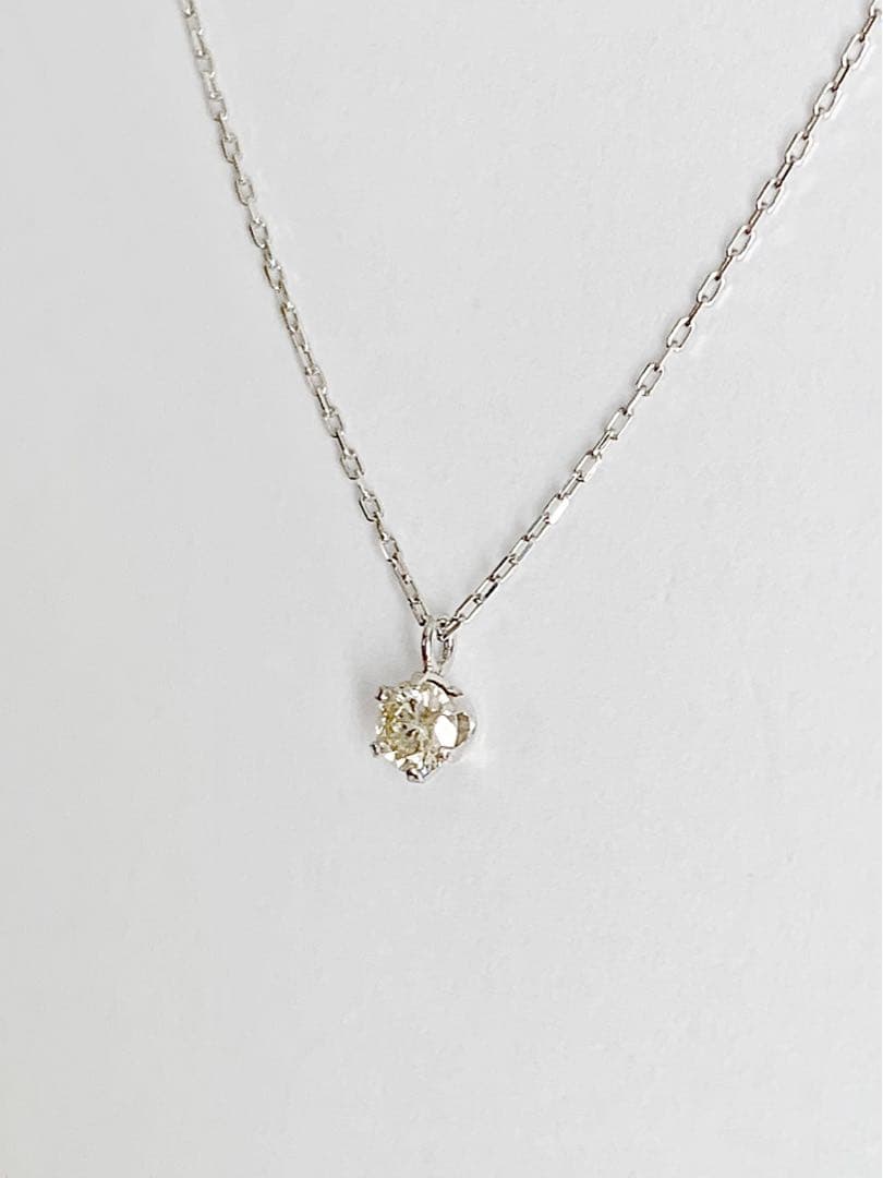 プラチナ！ シンプル 6本爪 天然ダイヤモンド ネックレス ！