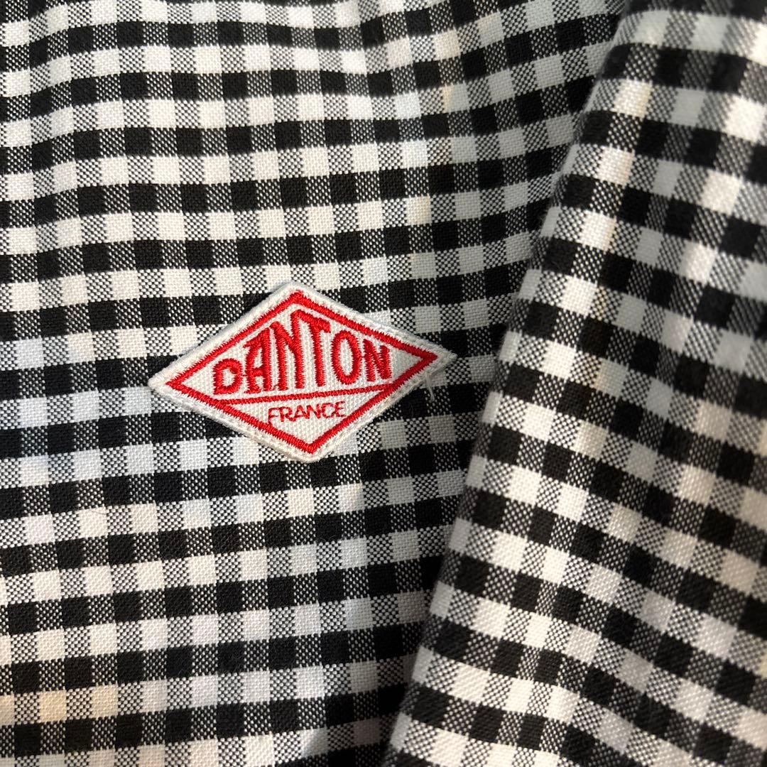 DANTON バンドカラー　ギンガムチェックシャツ