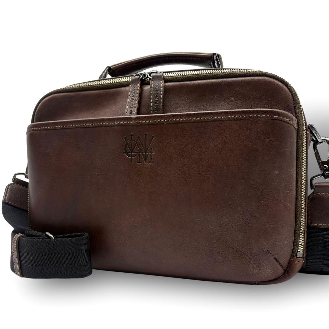 美品 ココマイスター カルドミラージュ ショルダーバッグ 2way ブラウン