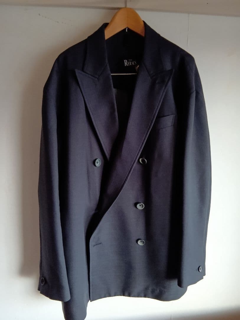 ザ・リラクスダークネイビー ダブルブレスト テーラードジャケット美品サイズ48