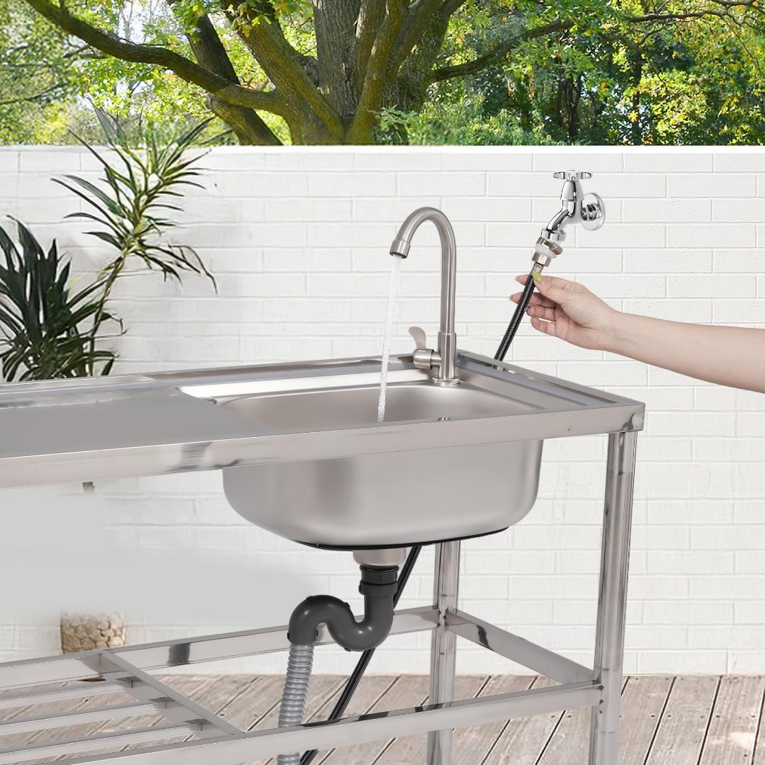 【幅100cm】屋外 流し台 ステンレス製 ガーデンシンク 作業台 キッチン台所