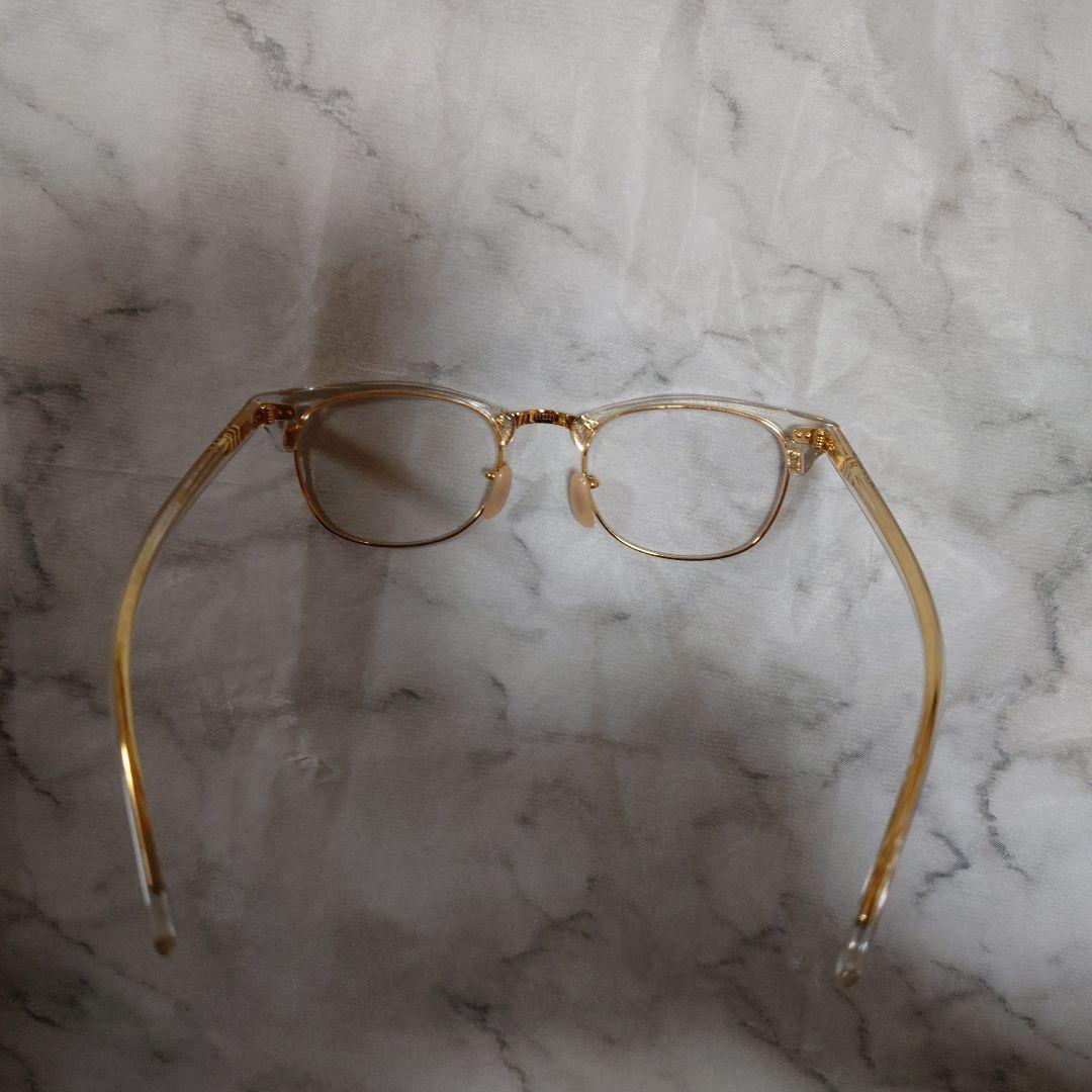 クリアメタルオーバルレイバン度無し調光レンズ入りメガネ