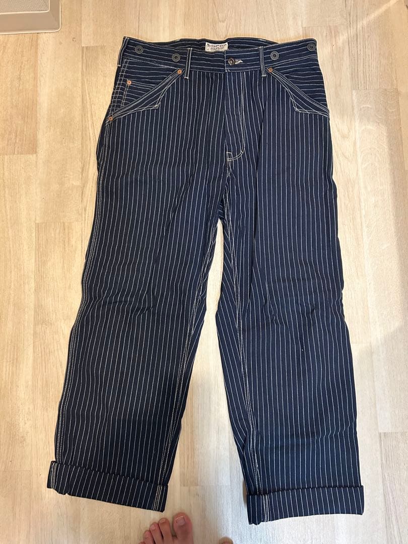 Schott Bros.Perfecto ヒッコリーデニむ 34青色