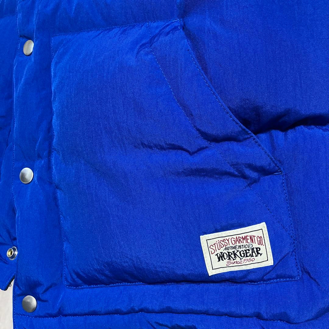 STUSSY リバーシブルダウンベスト　ブルー&ブラック