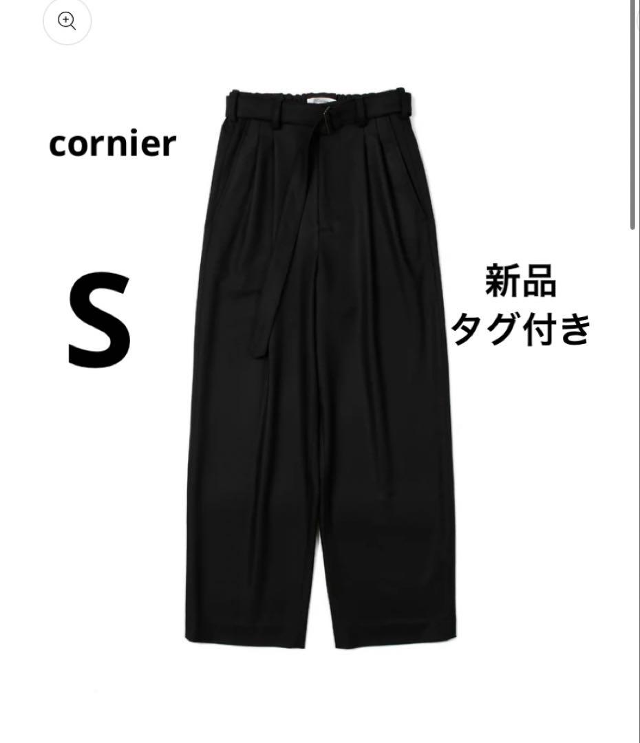 パンツ cornier Super140's WOOL MAT BELTED PANTS