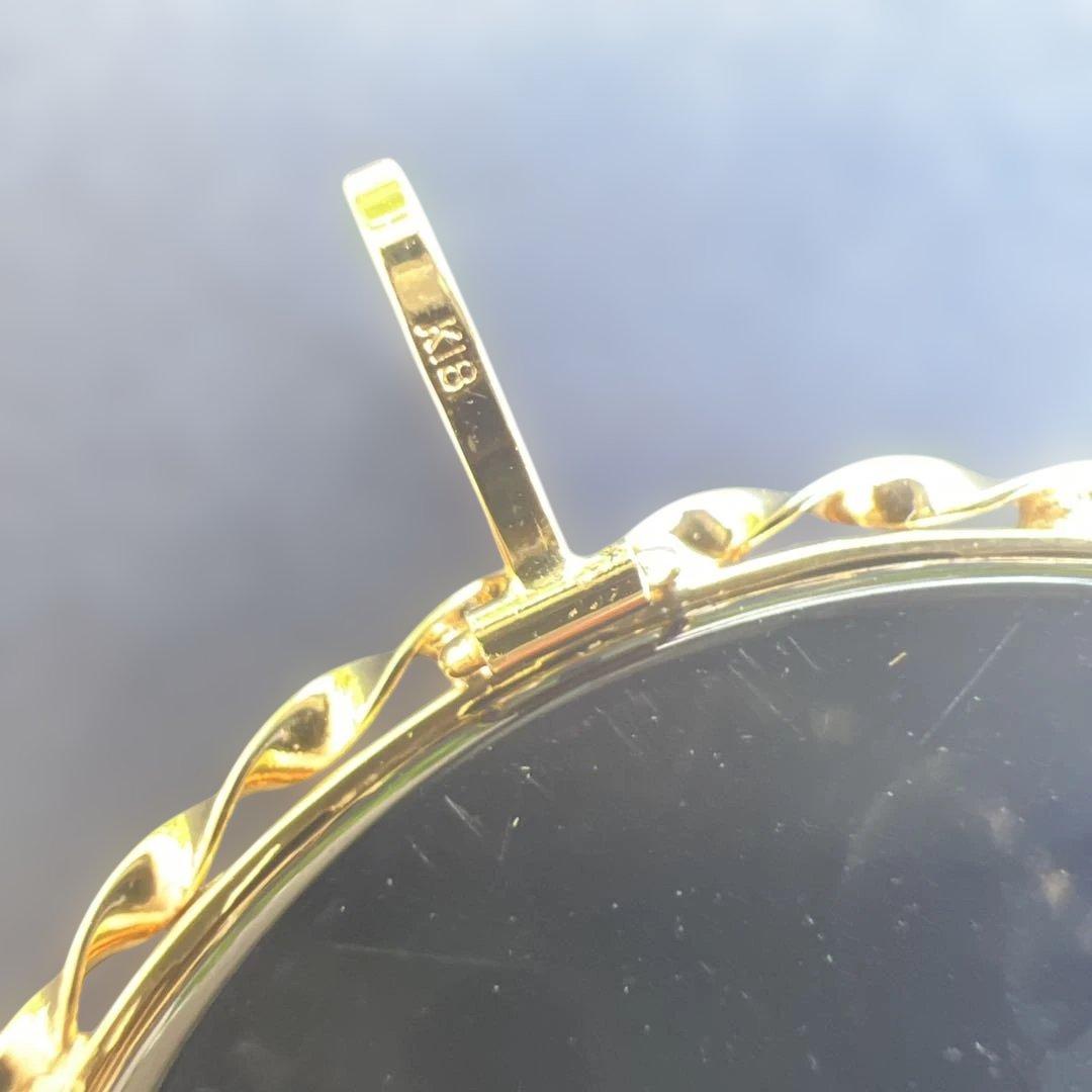 明日迄！　ストーンカメオ　K18　ブローチ　ペンダントトップ　美少女　2ways