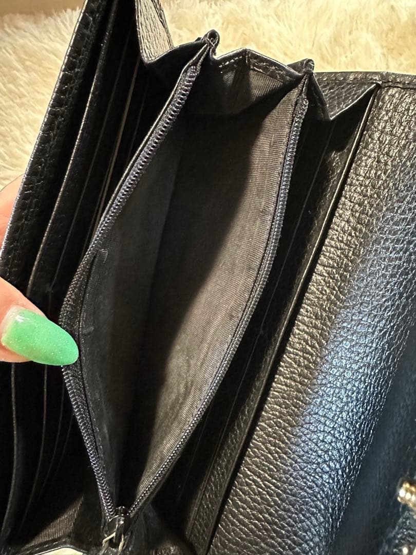 GUCCI ブラックレザー長財布