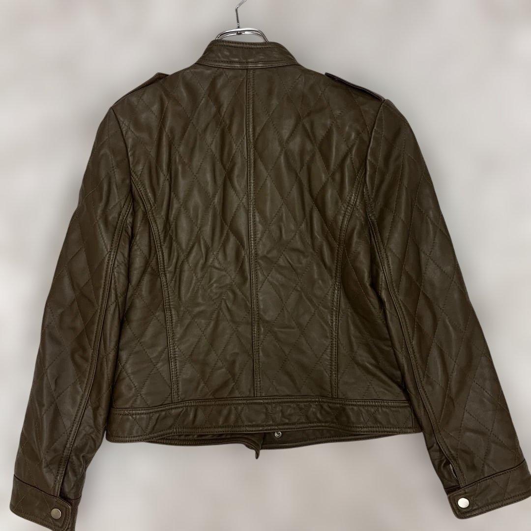 短丈 BALMAIN バルマン キルティング レザー ライダースジャケット 羊革