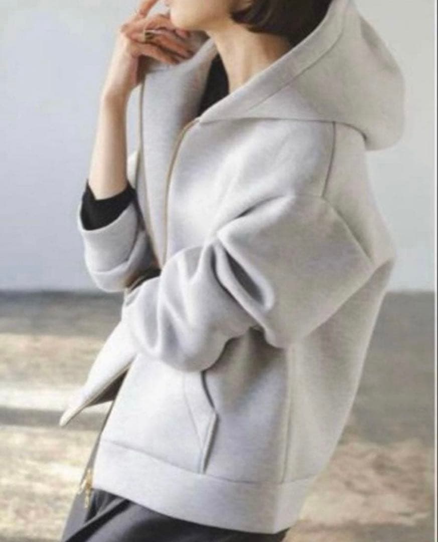 値下げ　NOBLE パーカー ダンボールニットフーデットパーカー