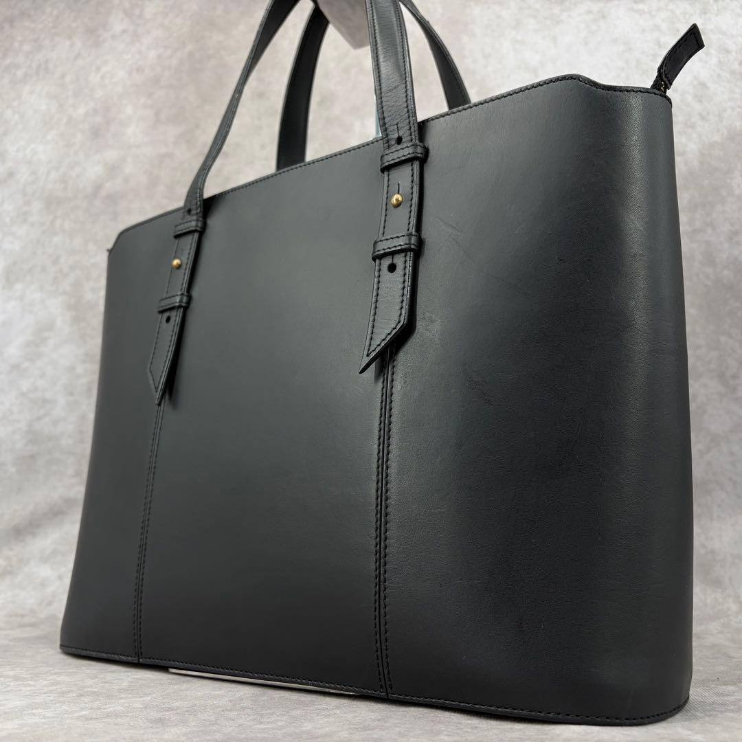 【良品✨】ソメス ビジネス トートバッグ 本革 レザー A4収納可 ブラック