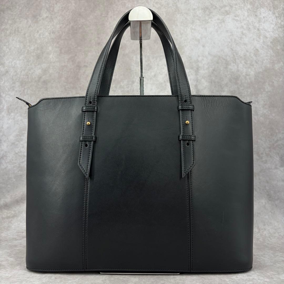 【良品✨】ソメス ビジネス トートバッグ 本革 レザー A4収納可 ブラック