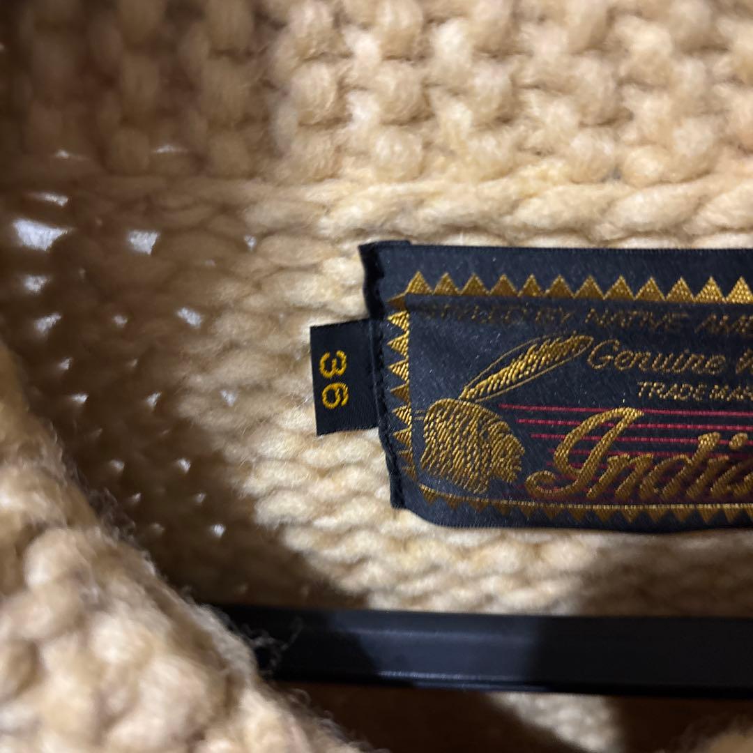 【激レア】インディアンモーターサイクル　ジップアップセーター　カウチンセーター