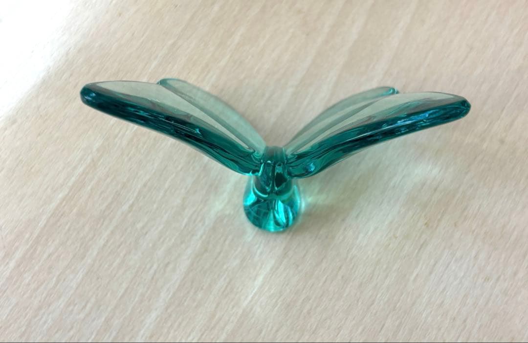 Baccarat ラッキーバタフライ置物 青緑