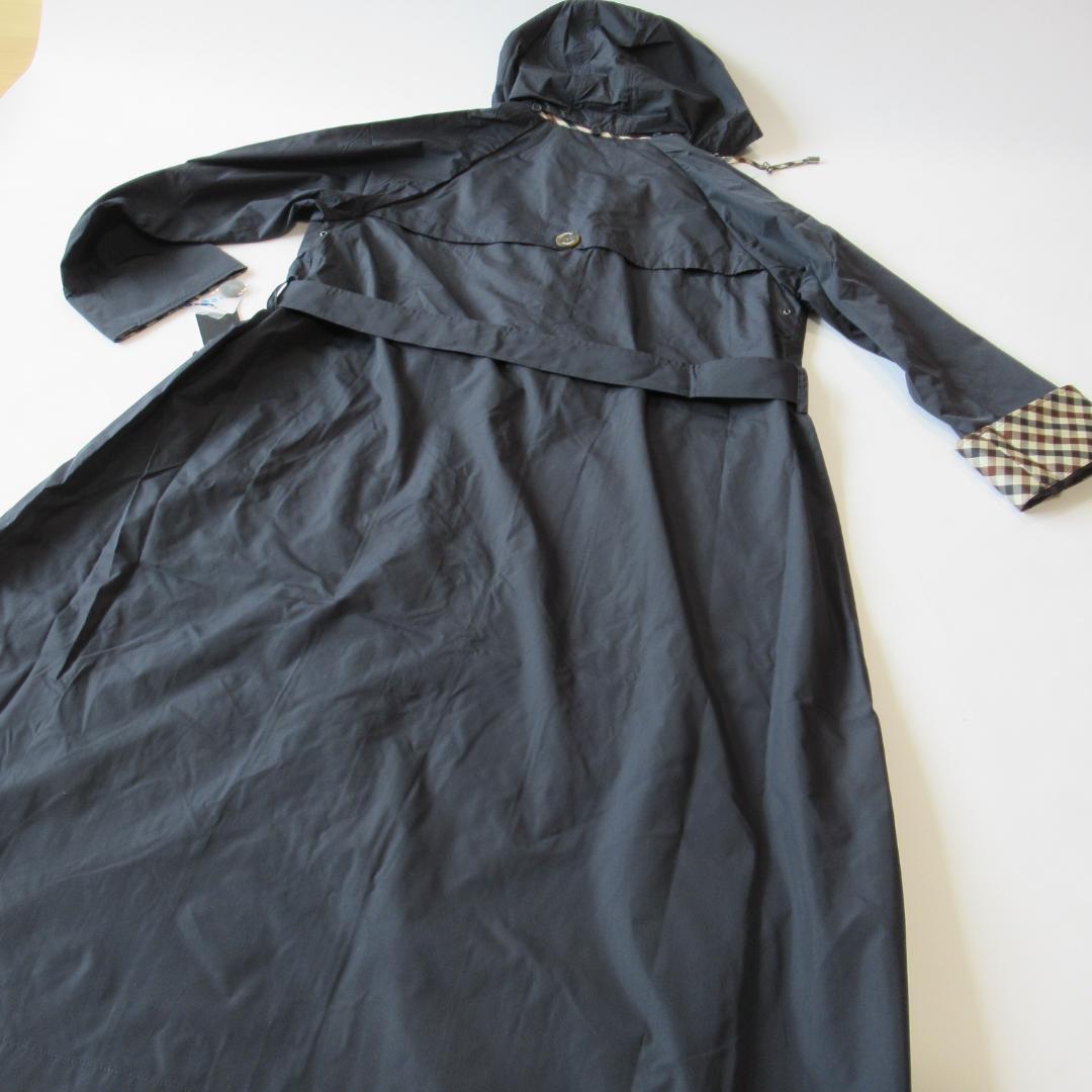 アクアスキュータム未使用ネイビー トレンチデザイン レインコート L 1/2