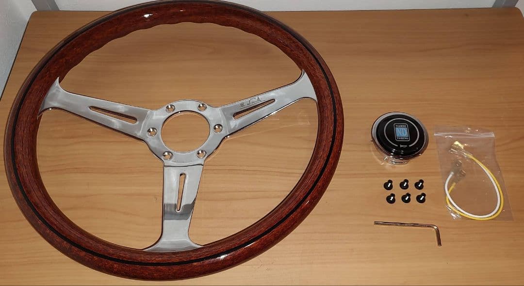 NARDI ナルディ風 ステアリング クラシック ウッド調 350mm