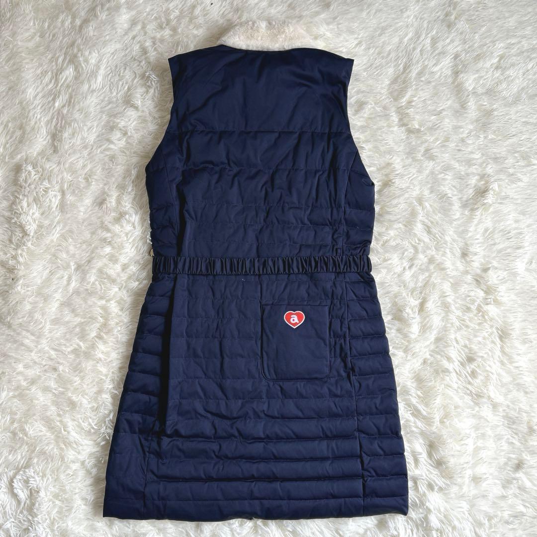 アルチビオ 中綿ダウン ワンピース ファー付き ウエストベルト 38