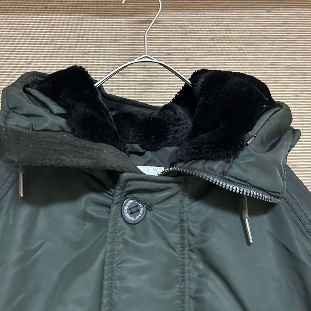 【ノースフェイス】ダウンジャケット モッズコート　MA1　刺繍　カーキーC5