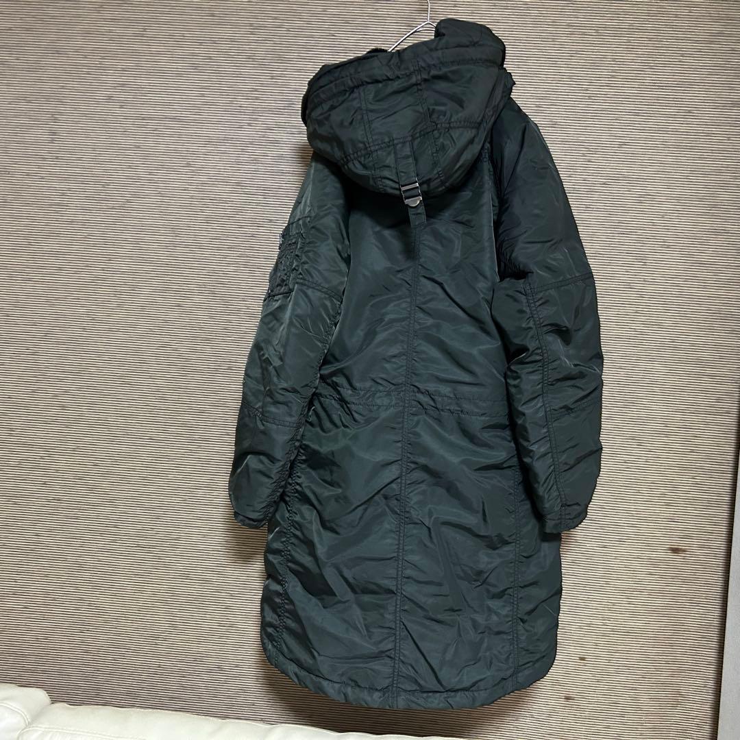 【ノースフェイス】ダウンジャケット モッズコート　MA1　刺繍　カーキーC5