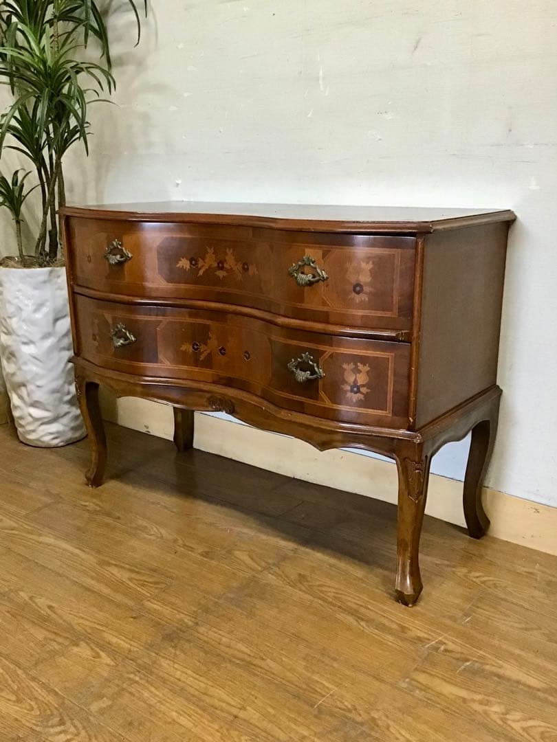 管379☆イタリア製☆ヴェローナクラシック☆象嵌細工☆2段チェスト