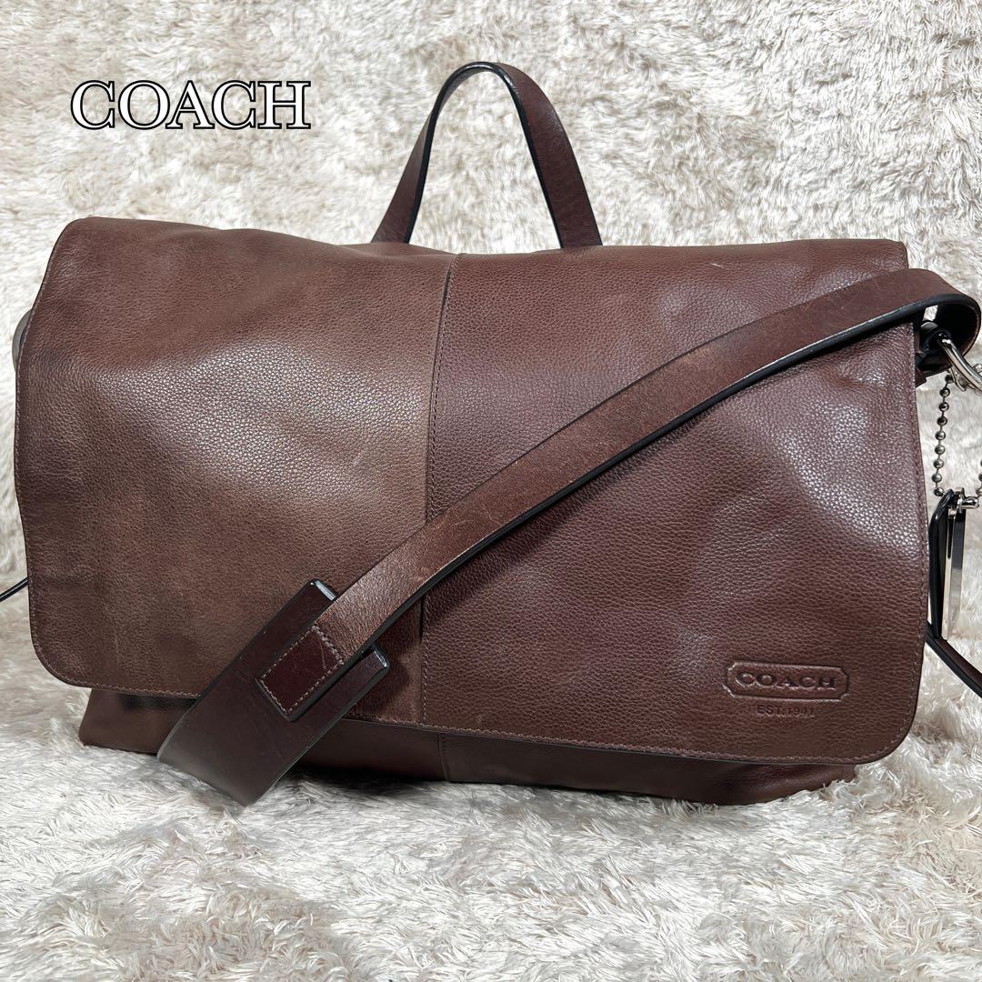 コーチ トンプソン 2WAY メッセンジャーバッグ A4 レザー 70313