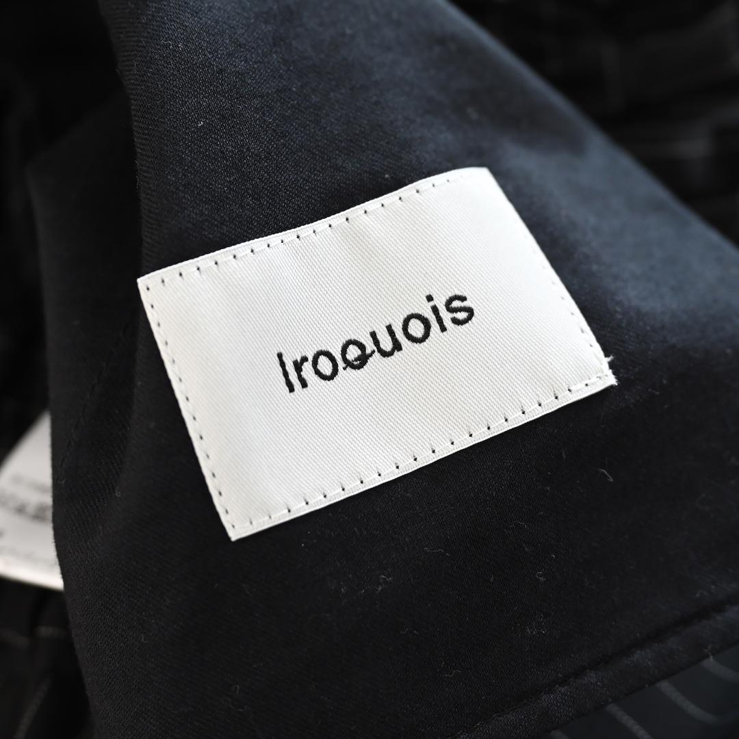 美品 Iroquois イロコイ スラックス パンツ ブラック ストライプ