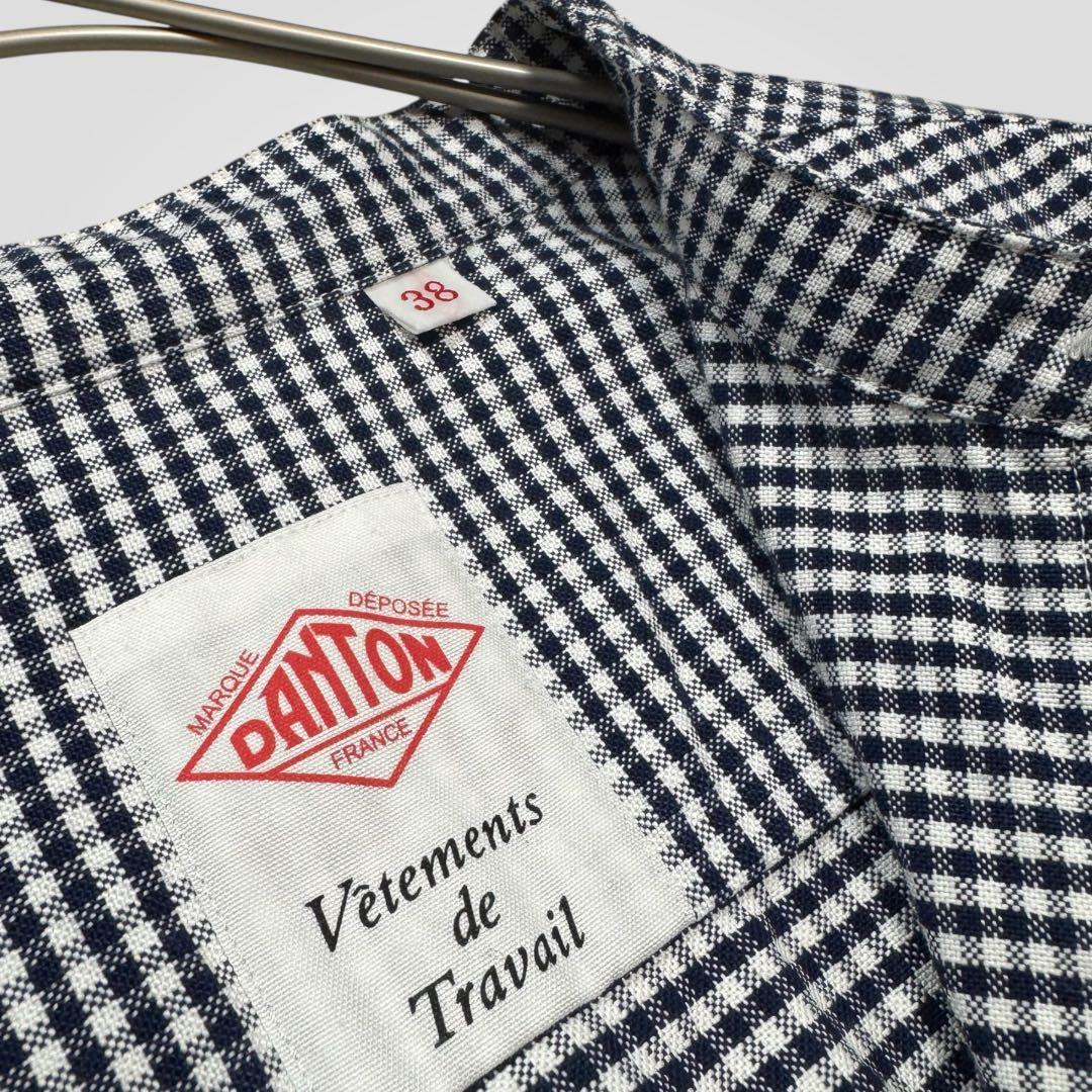 1710◆DANTON ダントン バンドカラーシャツ ノーカラーシャツ 38