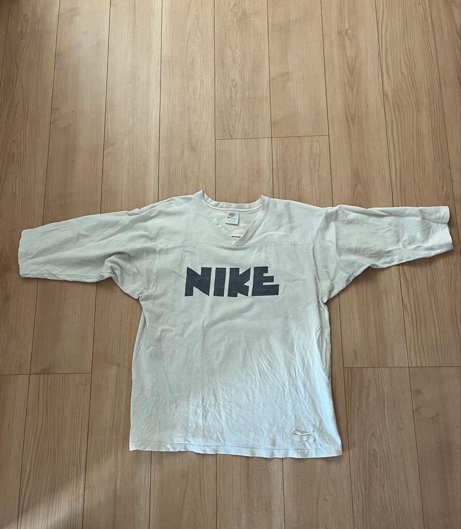 25日20時終了 ゴツナイキ　70s Vネック　フットボールTシャツ