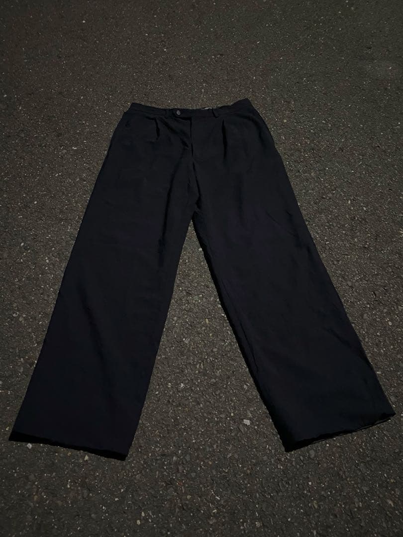 パンツ Giorgio Armani Black navy slacks