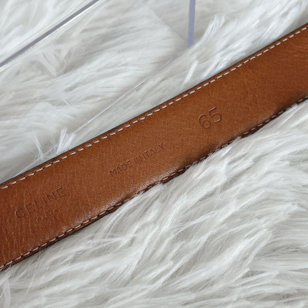 CELINE ゴールドバックル ホースビット レザーベルト ヴィンテージ 65
