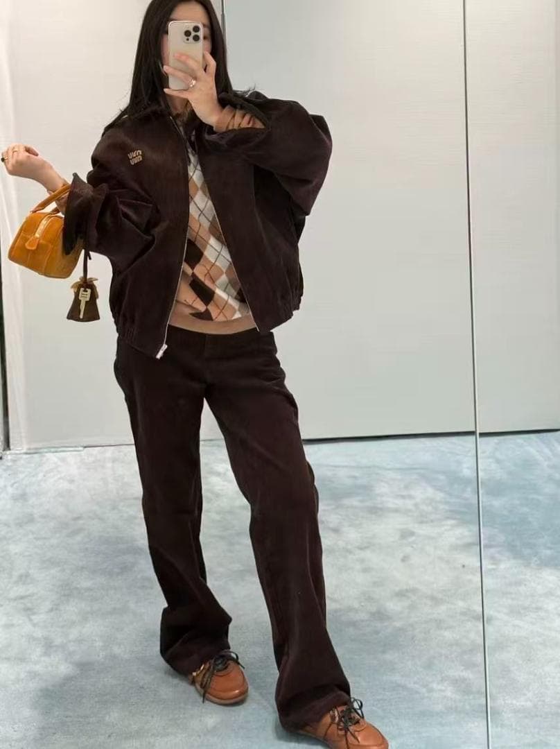 Miu Miu コーデュロイジャケット ブラウン 40 男女兼用