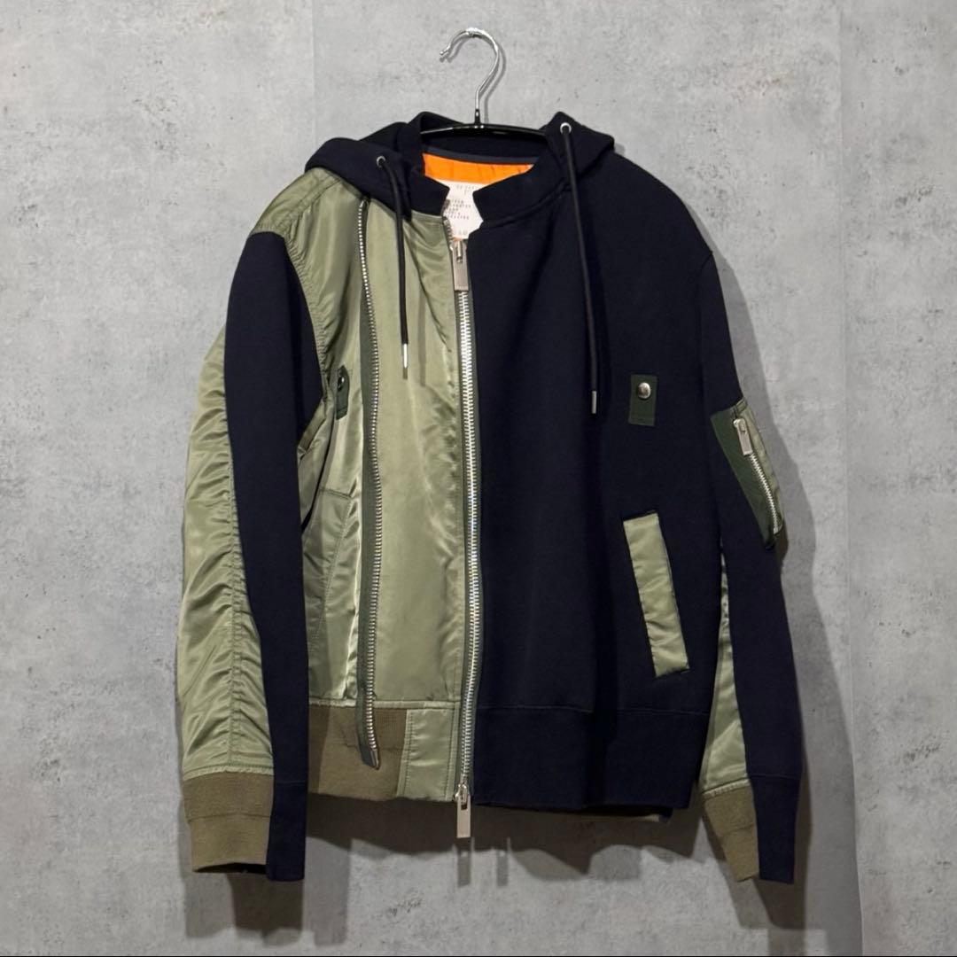 Sacai 23AW Sponge Sweat Hoodie サイズ1 ネイビー