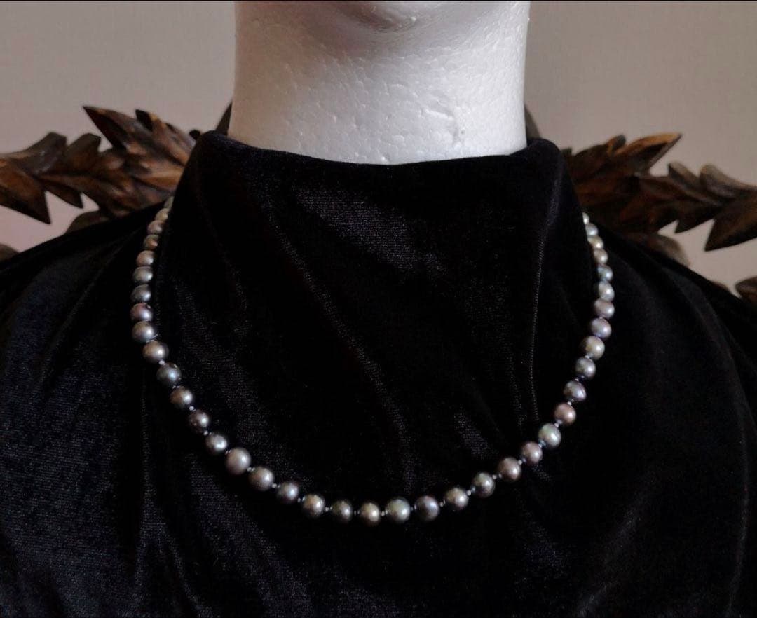 美品★南洋黒蝶 ピーコック パール ネックレス 14k 14金