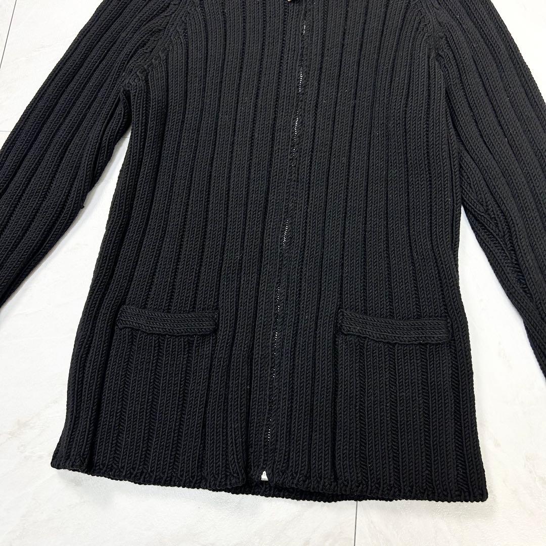 名作 HERMES ドライバーズニット フルジップ ローゲージ ジャケット S黒