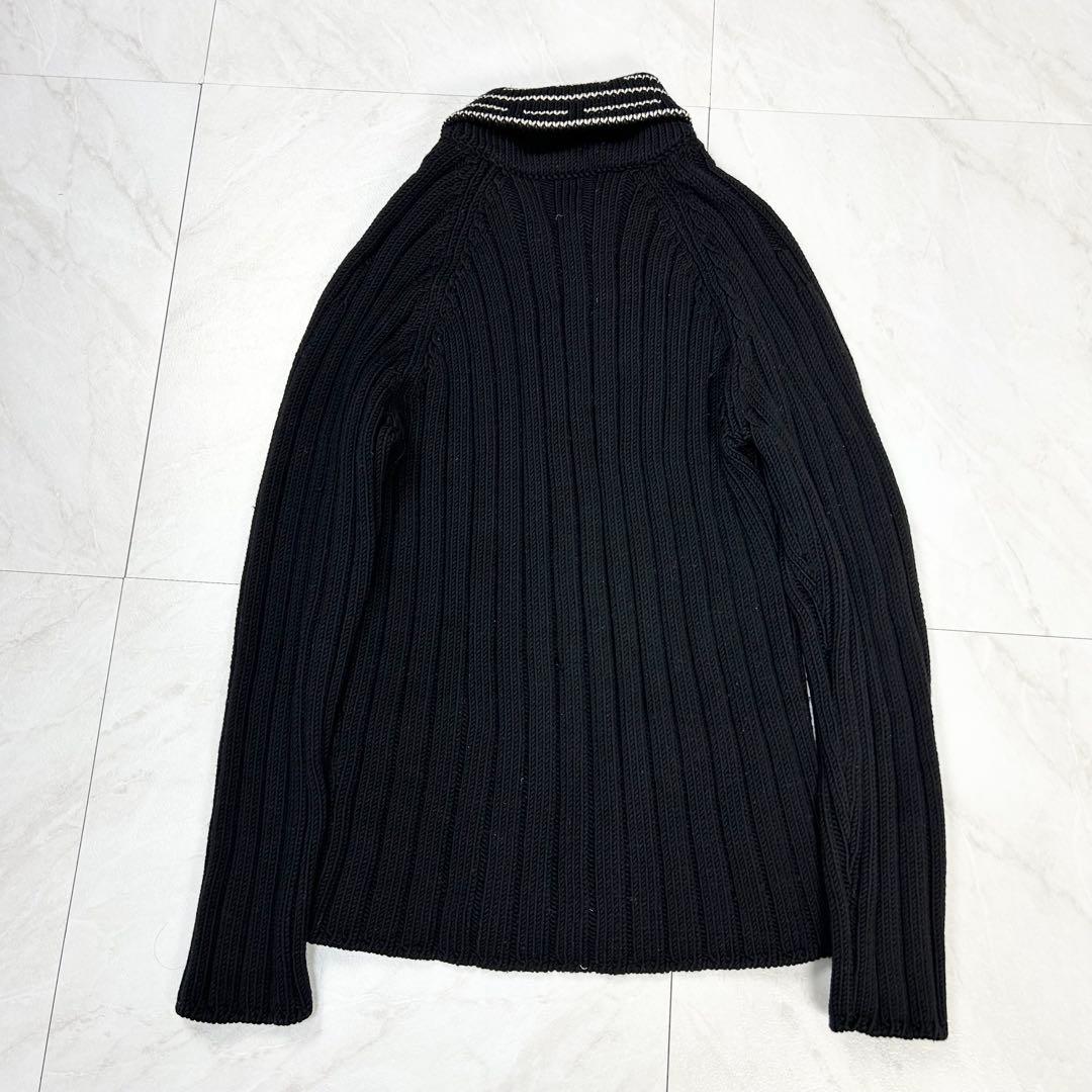 名作 HERMES ドライバーズニット フルジップ ローゲージ ジャケット S黒