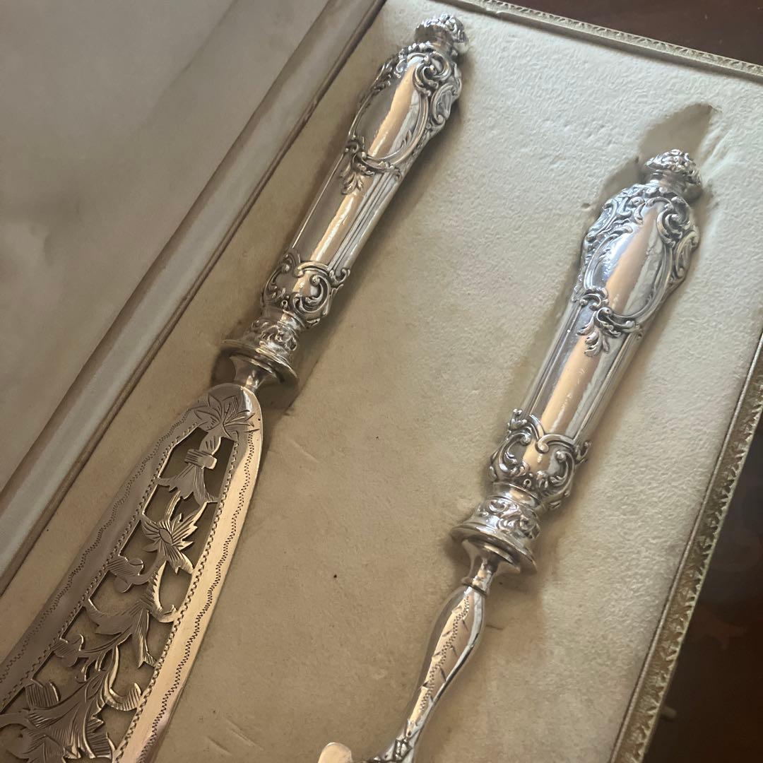 フランスアンティーク 純銀 サーバー ミネルヴァ サービング シルバー 銀950