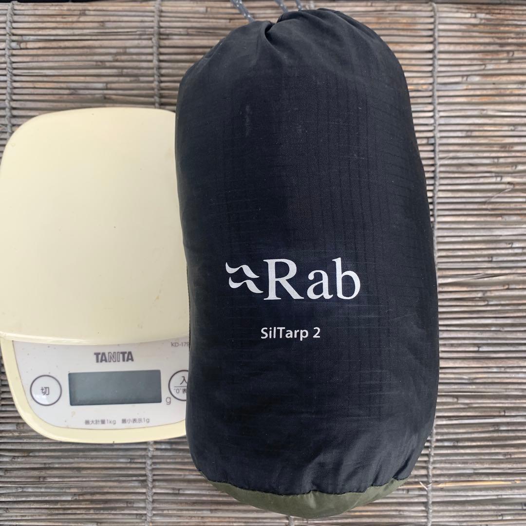 【美品】Rab SilTarp 2 軽量タープ オリーブ ガイライン4本自在付き