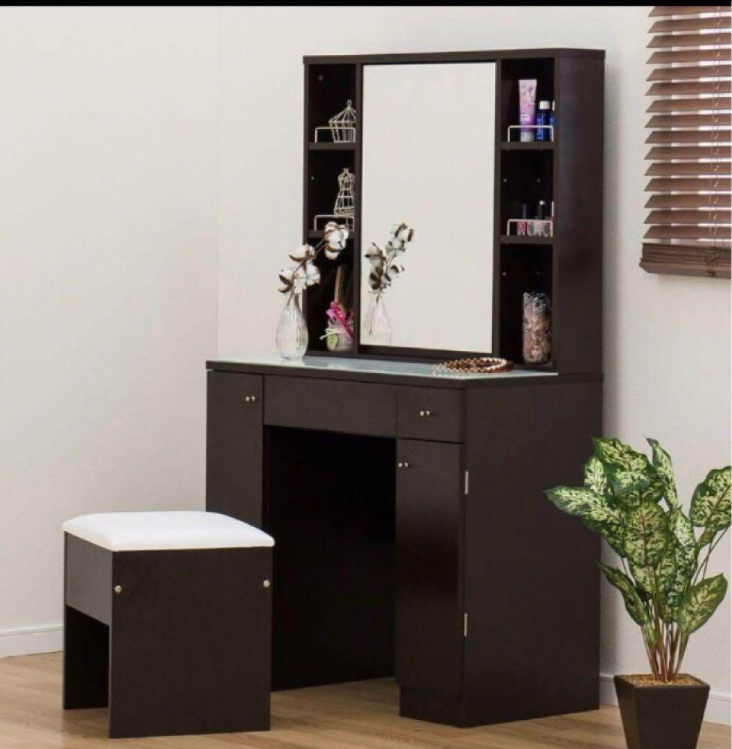 4/25発送まで　ほぼ新品　ニトリ 両袖ドレッサーダークブラウン（※イス別売り）