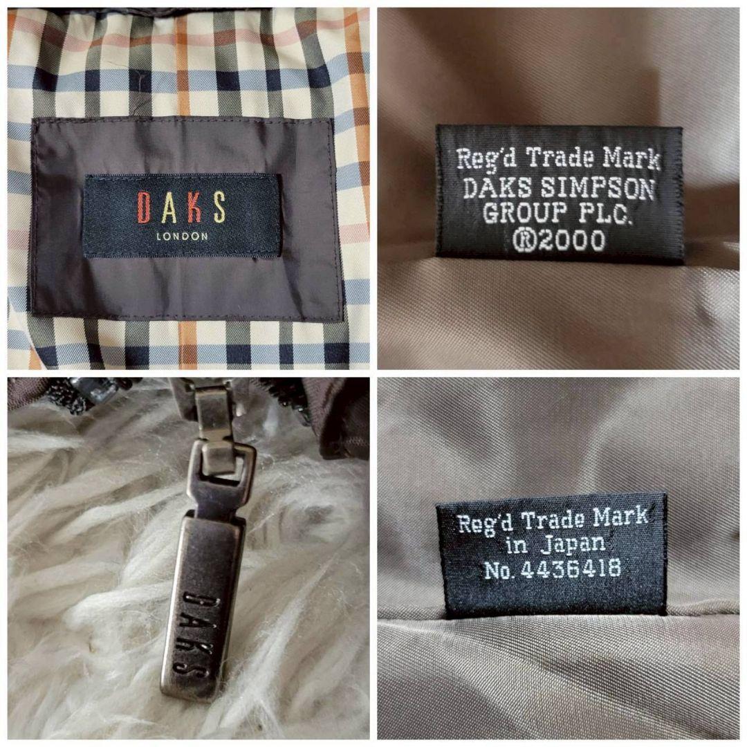 美品　DAKS　ダウンコート　ブラウン　ロゴボタン　3way　ドローコード　LL