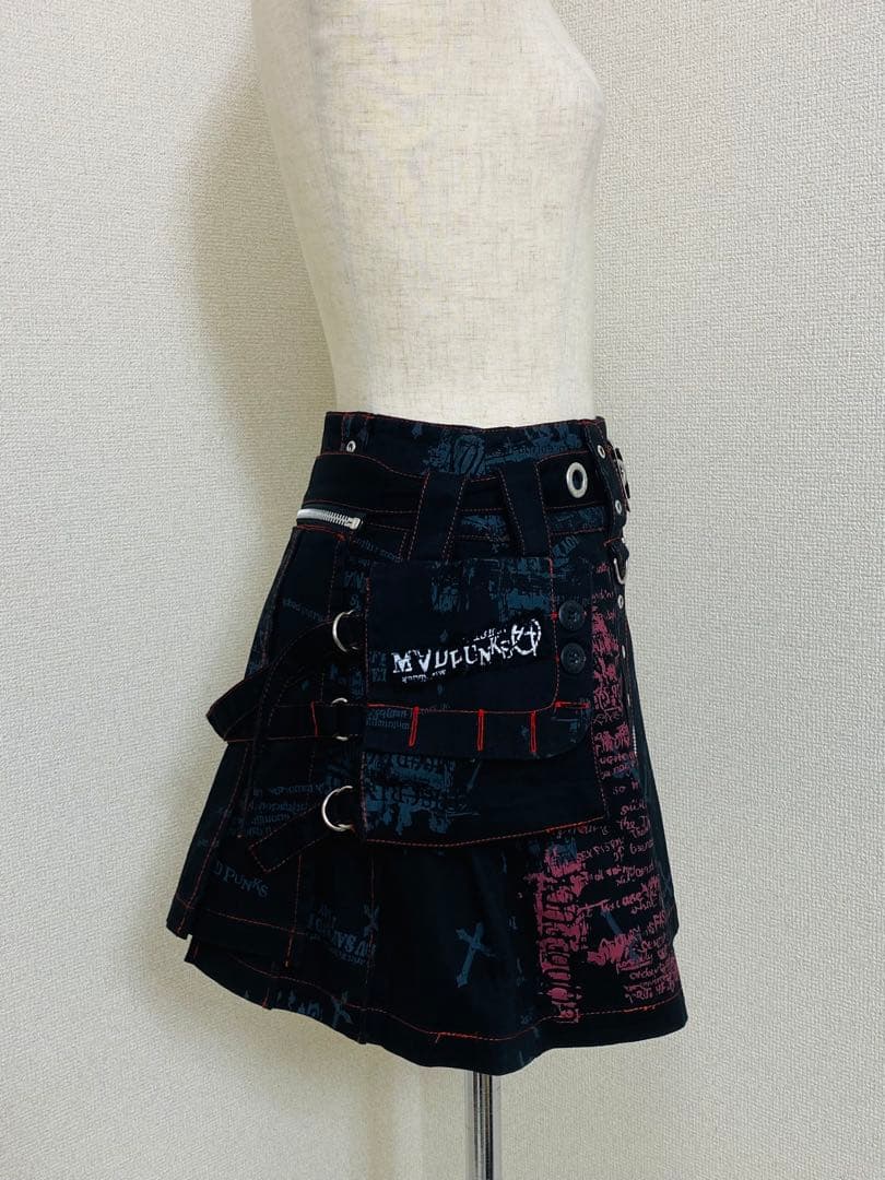 9015. 【極美品】MAD PANK フラップ プリーツ スカート