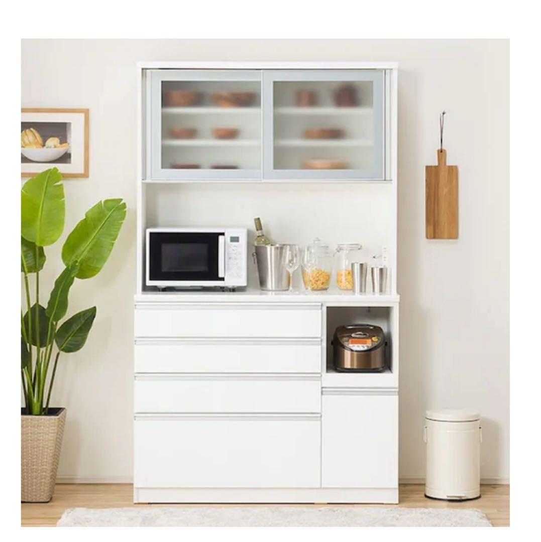 tee ニトリ　ホワイトキッチン収納 中型 アルミフレーム