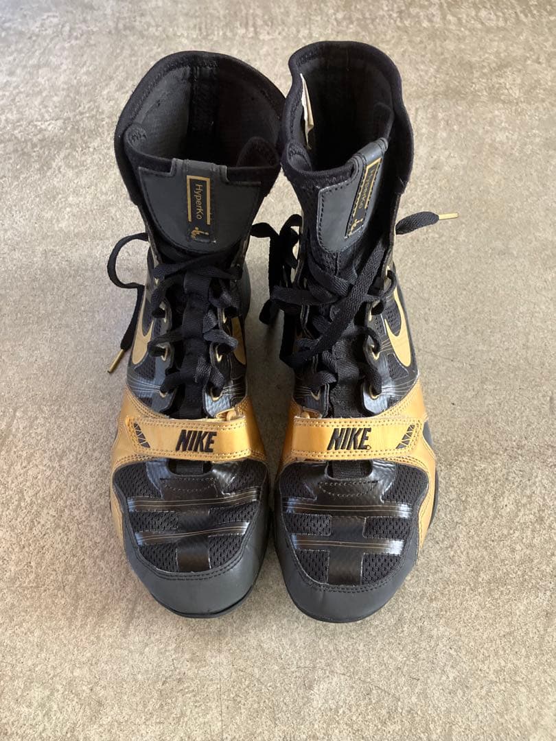 NIKE ハイパーKO ボクシングシューズ ブラック/ゴールド 27㎝