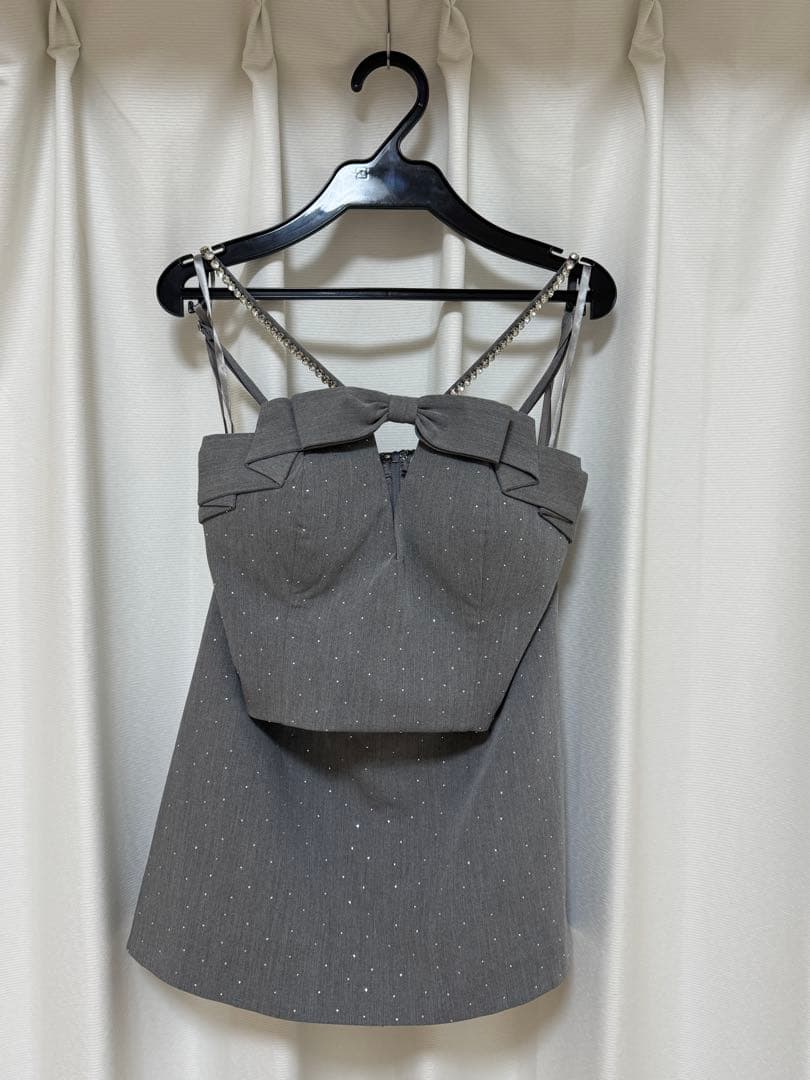 ローブドフルール バストリボンキュートセットアップタイトミニドレス S