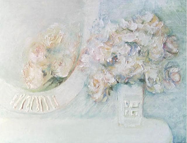 油絵 菅家令子 絵 絵画 インテリア 額付(黒) uF6-114002 花