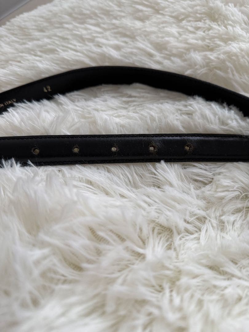 フェンディ FENDI ベルト レザー ズッカ ロゴ バックル ゴールド金具❣️黒