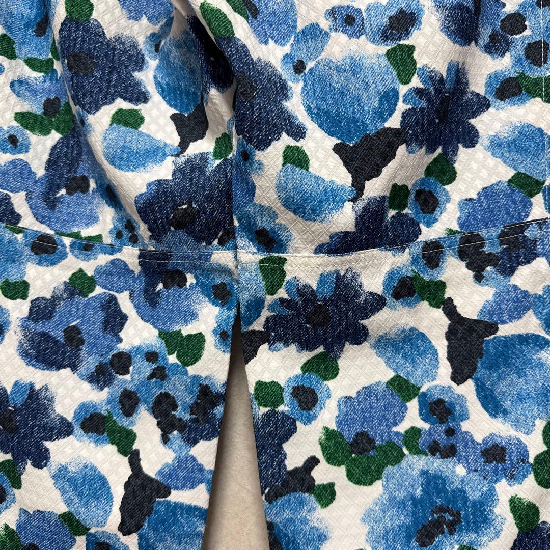 【新品タグ付】adabatアダバット・ゴルフパンツ　花柄ブルー　総柄　M