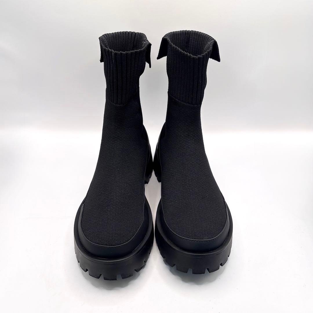 【美品★emmi】 エコニットブーツ ブラック 25cm