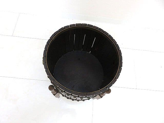 カリモク 樽型プランタースタンド 　プランターケース/プランターカバー/小物入れ