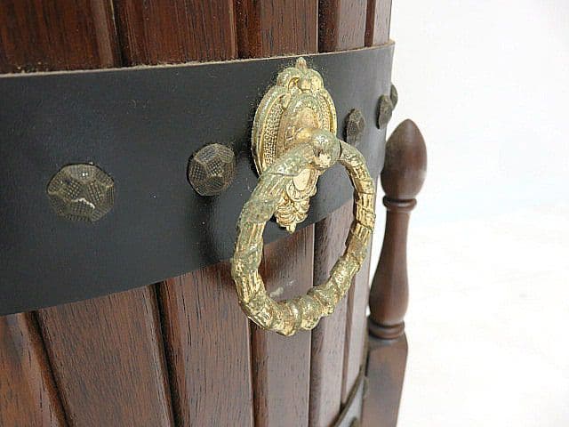 カリモク 樽型プランタースタンド 　プランターケース/プランターカバー/小物入れ